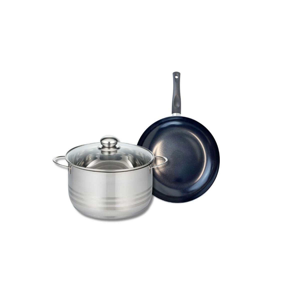 666 Barcelona Ensemble de 1 Poêle de cuisson 24 cm et 1 faitout 24 cm Elo Prima Brillant