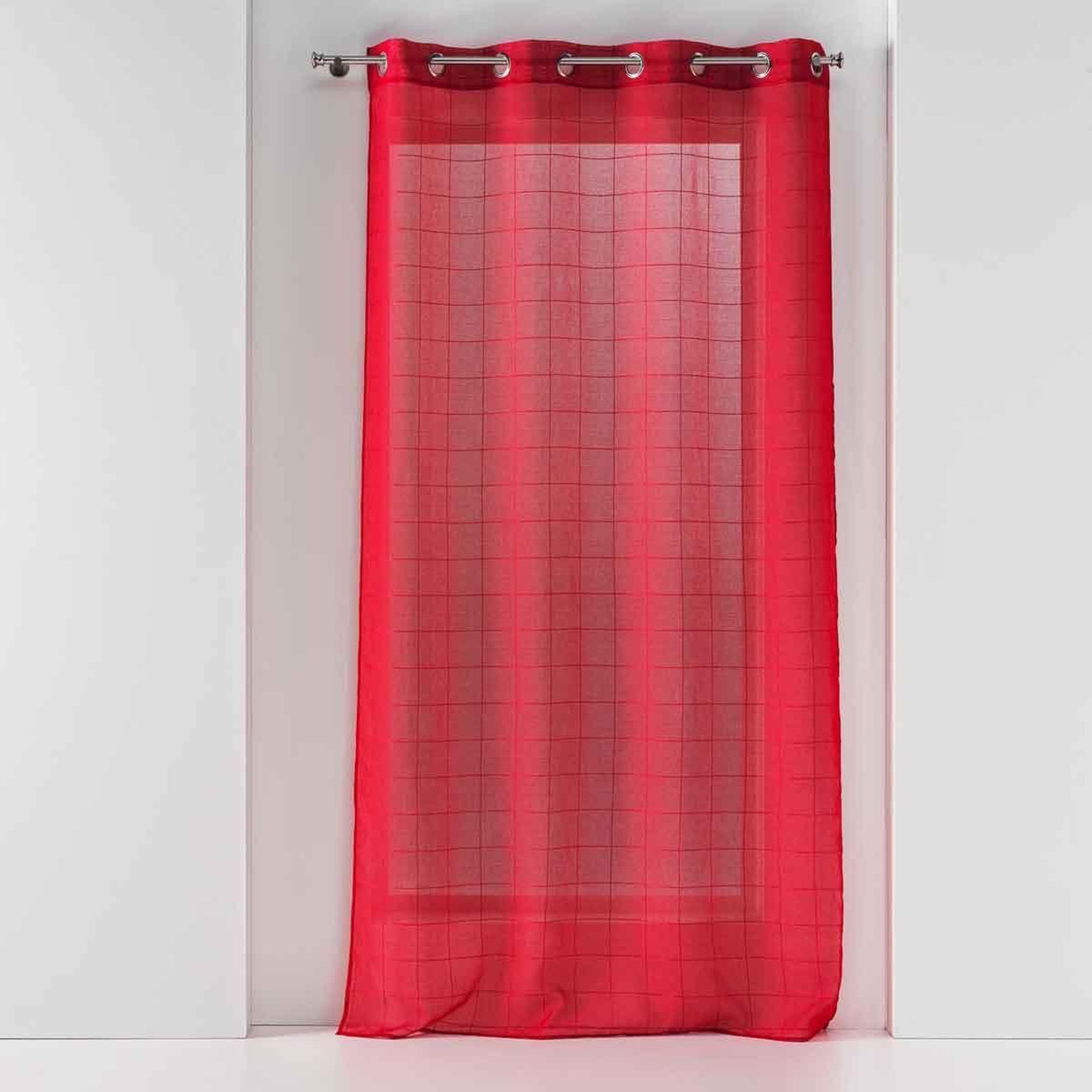 Douceur d'Intérieur Rideau voilage à œillets  eulalie  140x240cm rouge
