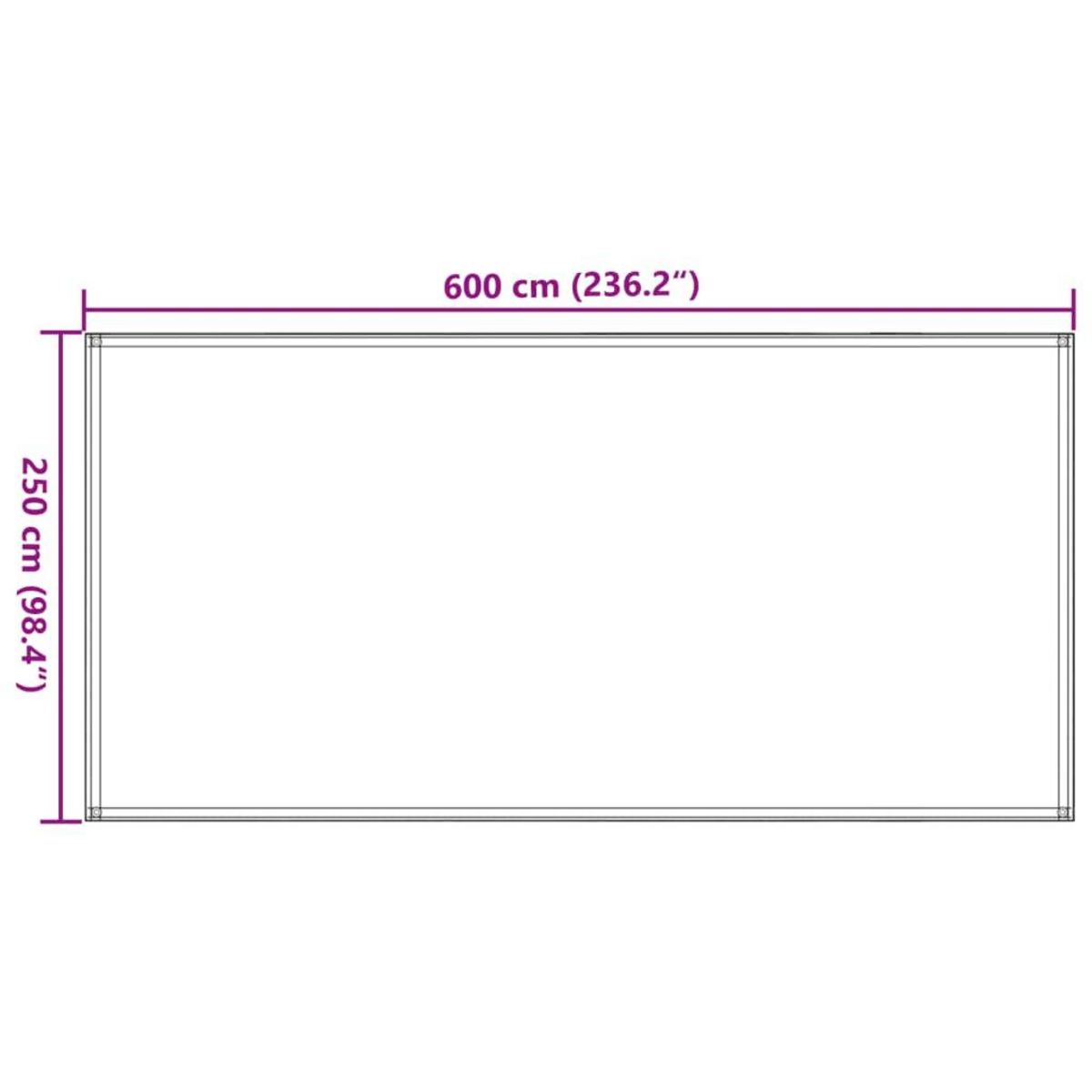 VIDAXL Tapis de tente 250x600 cm Noir