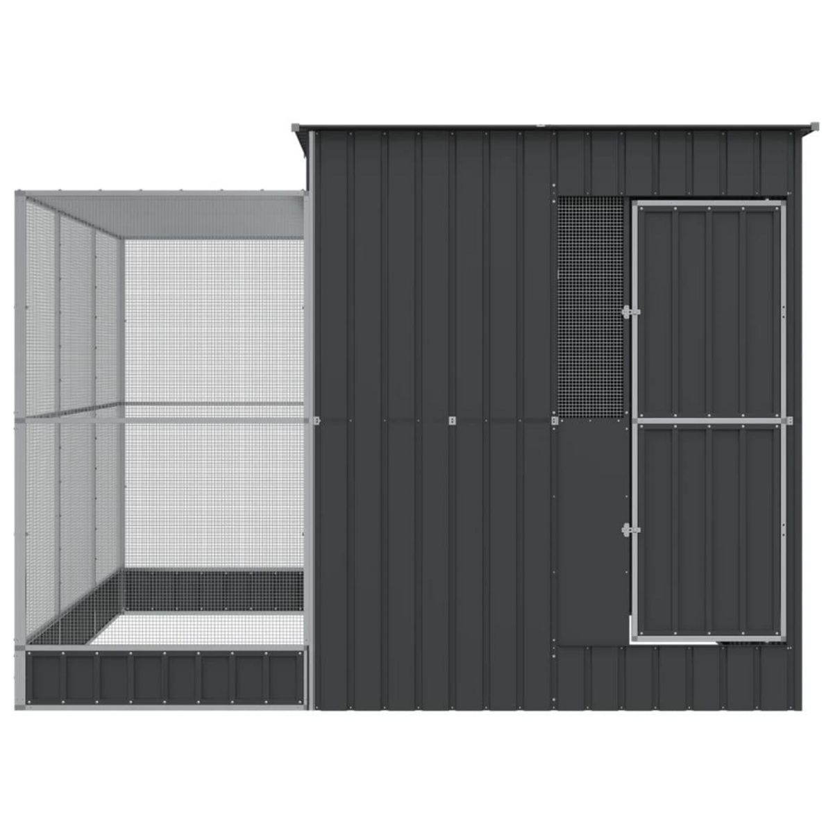 VIDAXL Voliere avec extension argente 290x303x216 cm acier