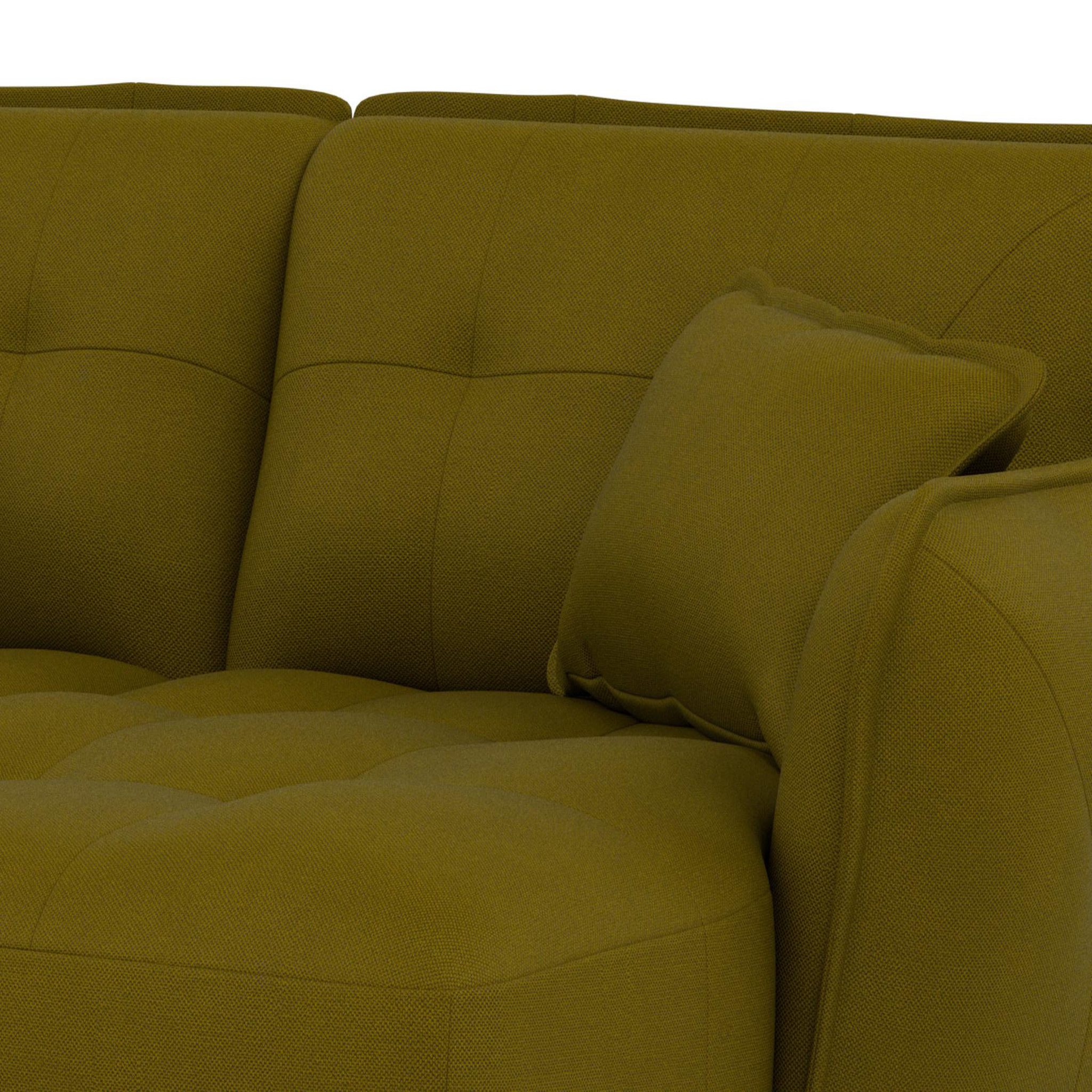 Voir la diapositive 6 : BEST MOBILIER Thais - canapé droit 4 places avec double méridienne assise profonde en tissu texturé