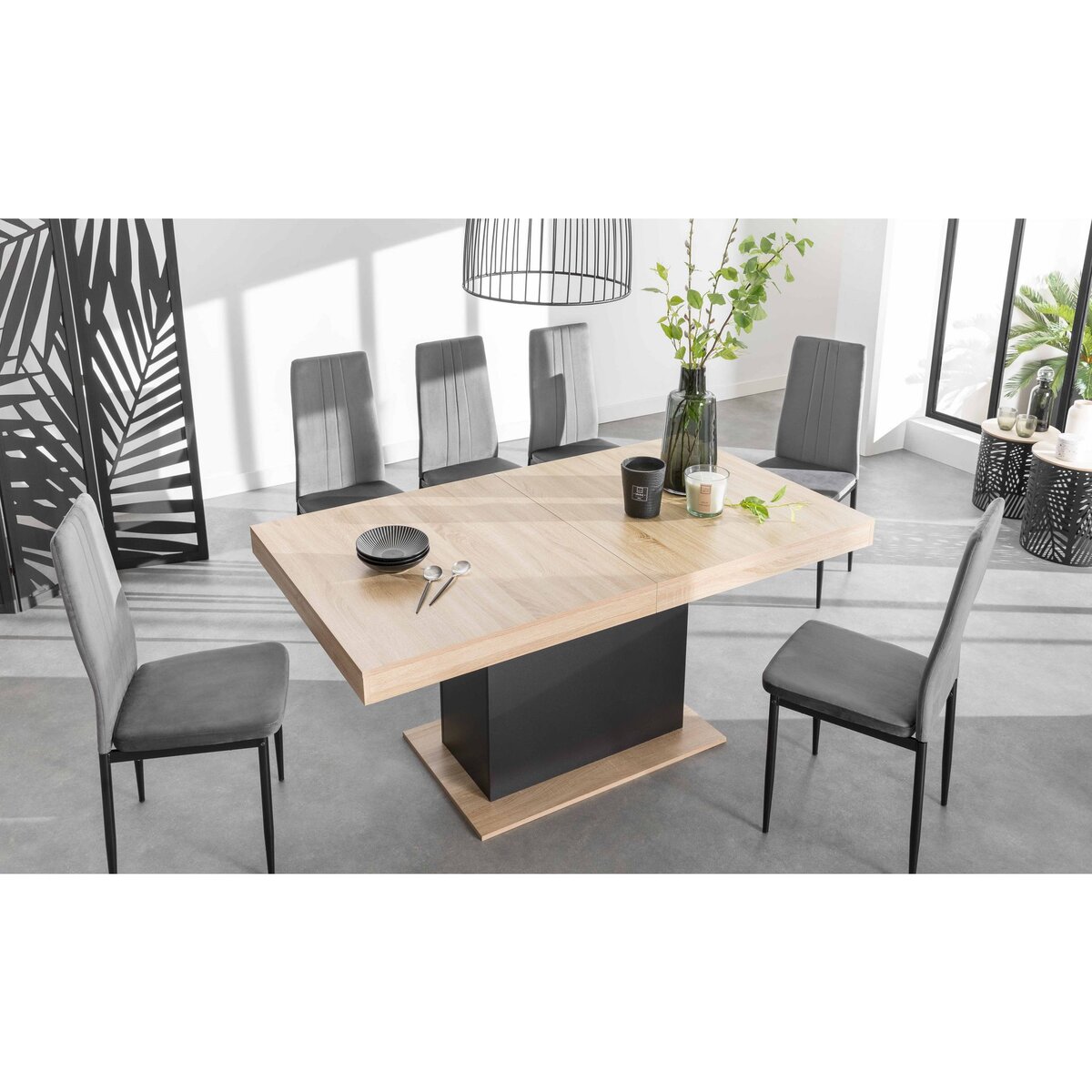 Table de séjour salle à manger extensible L160/200 cm TINA