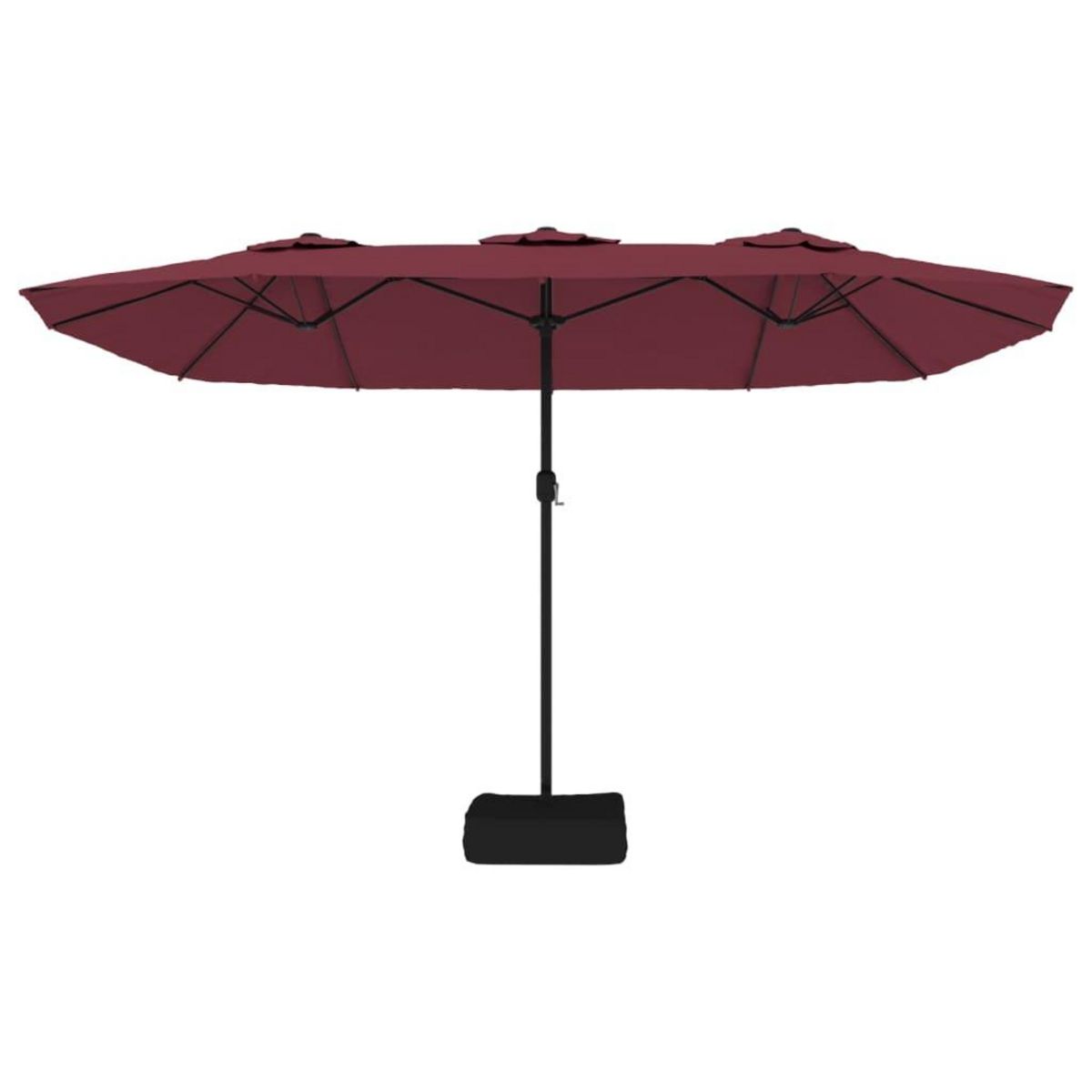 VIDAXL Parasol de jardin a double tete rouge bordeaux 449x245 cm