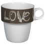 Voir la diapositive 3 : SECRET DE GOURMET Lot de 6 Mugs Avec Rack   Love  26cl Beige