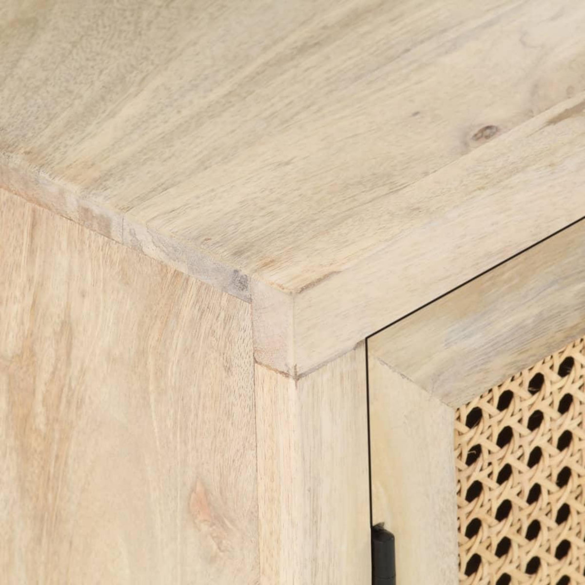 VIDAXL Table de chevet 40x30x50 cm Bois de manguier et canne naturelle