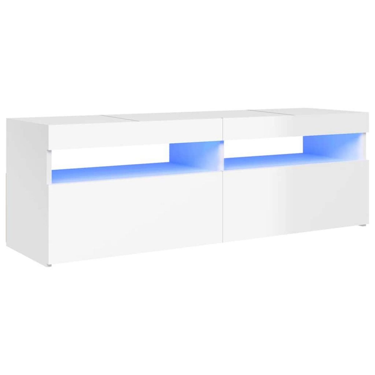 VIDAXL Meuble TV avec lumieres LED blanc brillant 120x35x40 cm