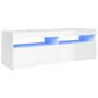 Voir la diapositive 2 : VIDAXL Meuble TV avec lumieres LED blanc brillant 120x35x40 cm