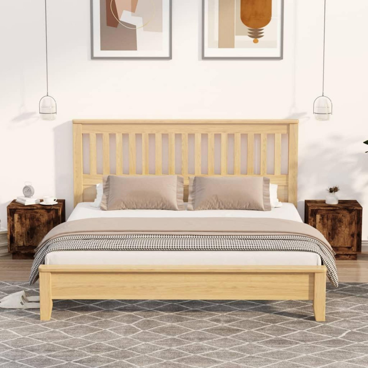 VIDAXL Tables de chevet 2 pcs chene fume 44x35x45 cm bois d'ingenierie