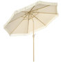 Voir la diapositive 1 : OUTSUNNY Parasol octogonal inclinable Ø 2,65 x 2,44H m mât baleine métal aspect bois polyester haute densité 180 g/m² beige