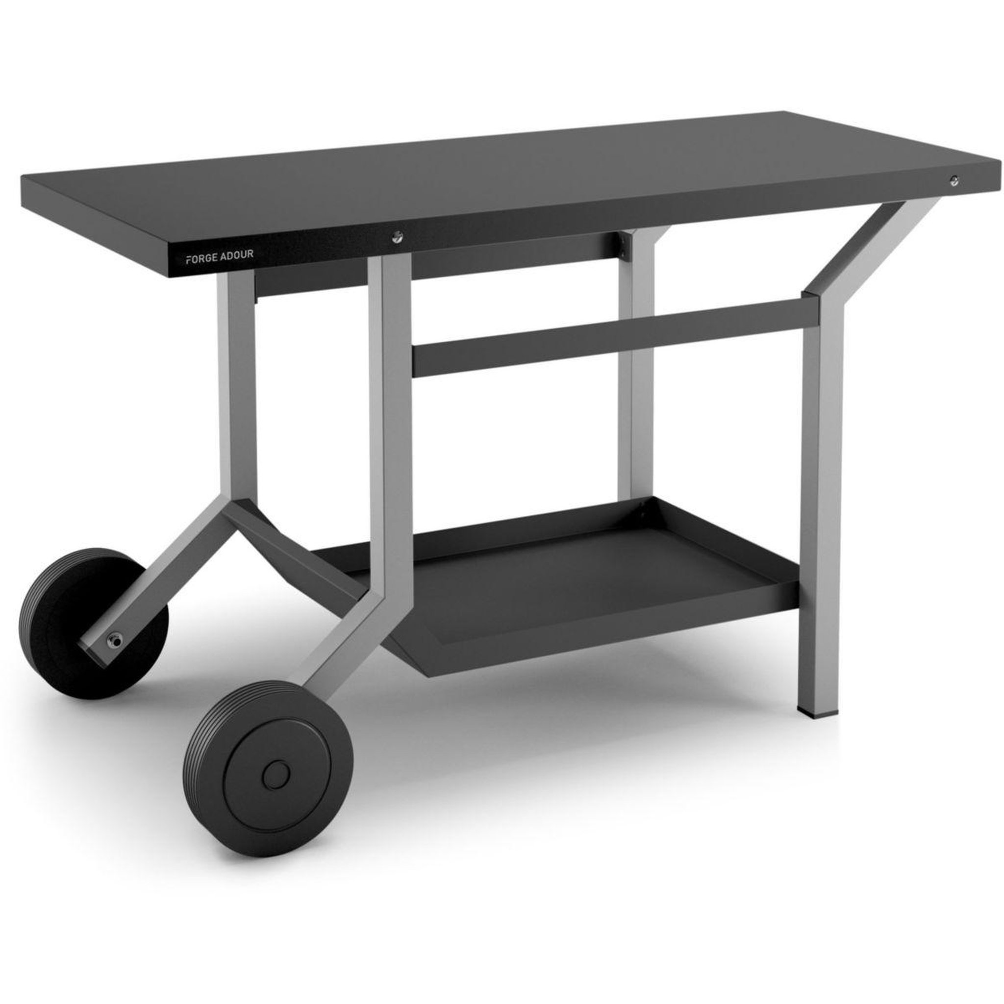 FORGE ADOUR Desserte tra ng roulante acier noir et gris, compatible placha de 45 à 75 cm