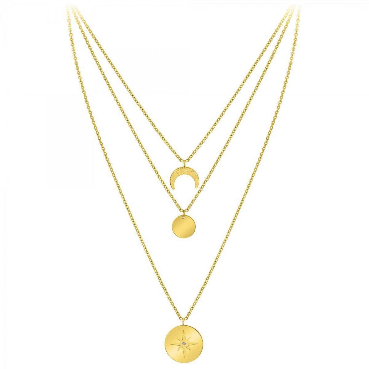 SC BOHEME Collier multi-rangs par SC Bohème orné d'un véritable diamant blanc