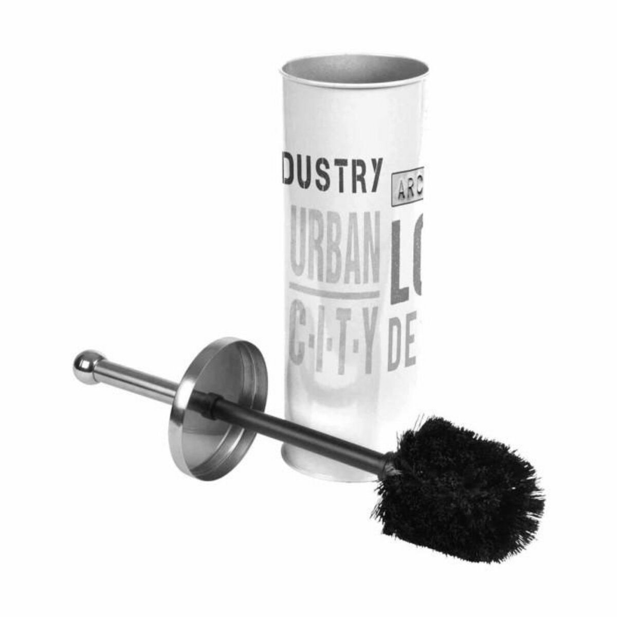 Paris Prix Brosse WC Imprimé  Urban Loft  38cm Blanc