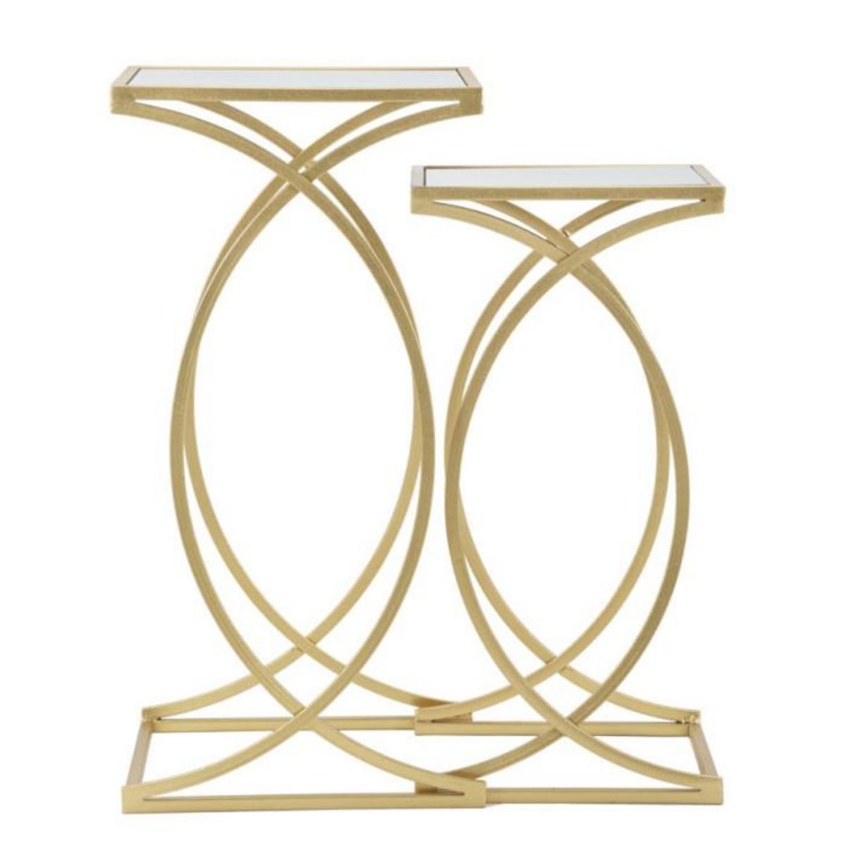 Paris Prix Lot de 2 Tables d'Appoint Design  Simply  70cm Or