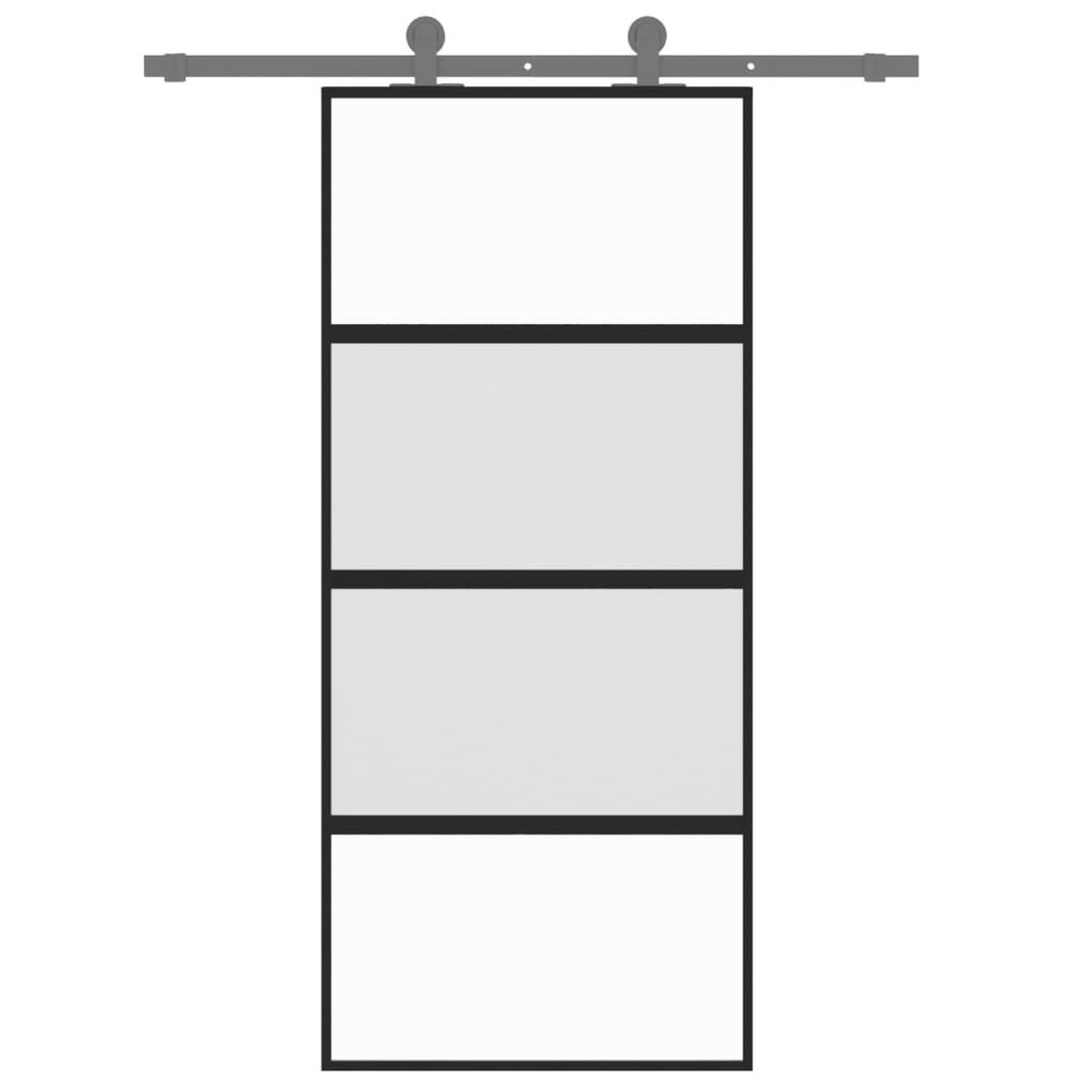 Voir la diapositive 3 : VIDAXL Porte coulissante noir 90x205 cm verre trempe aluminium