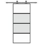Voir la diapositive 3 : VIDAXL Porte coulissante noir 90x205 cm verre trempe aluminium