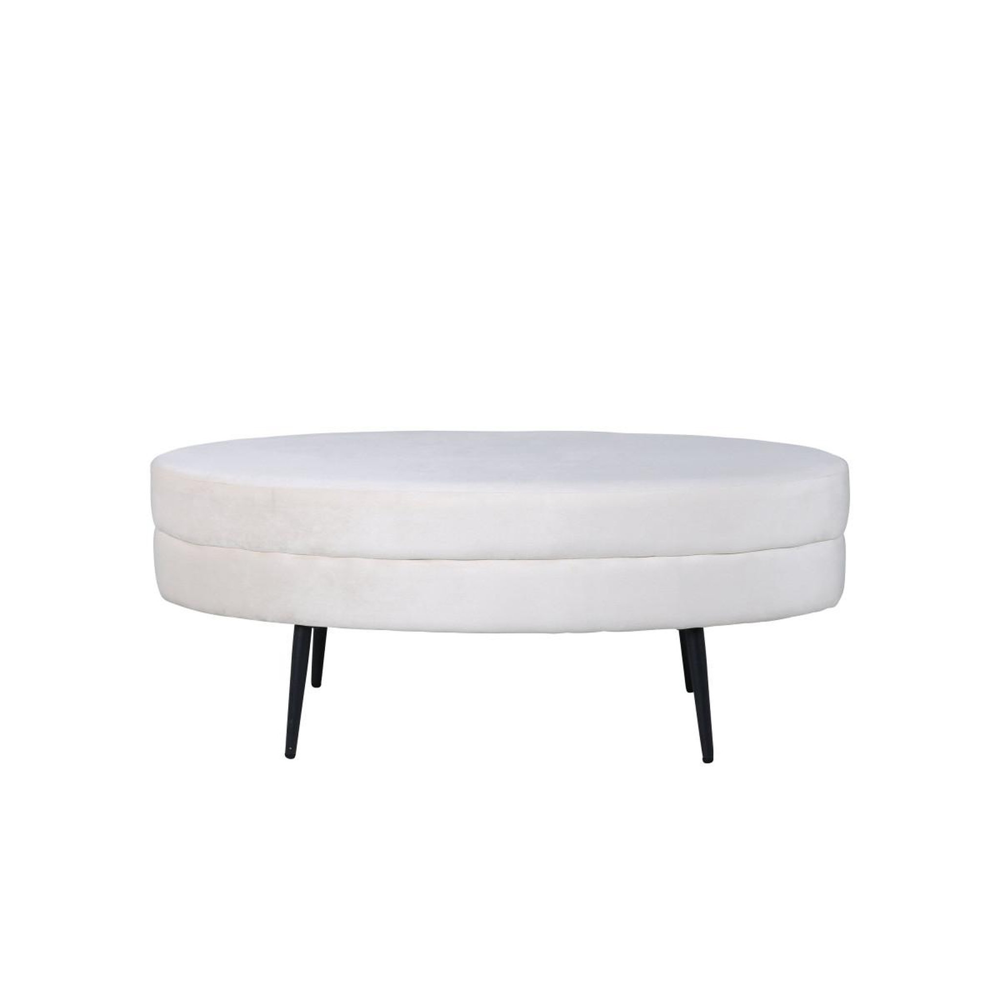 Voir la diapositive 2 : Paris Prix Pouf design en velours  otto  100cm blanc cassé
