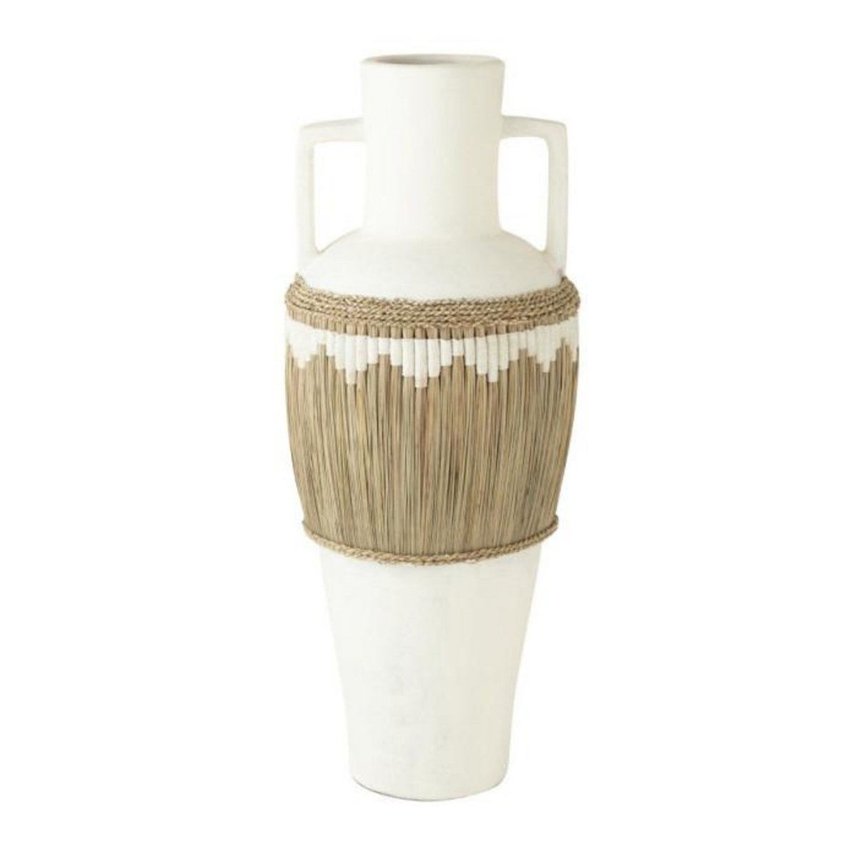 Paris Prix Vase Amphore Design  Herbes  100cm Blanc