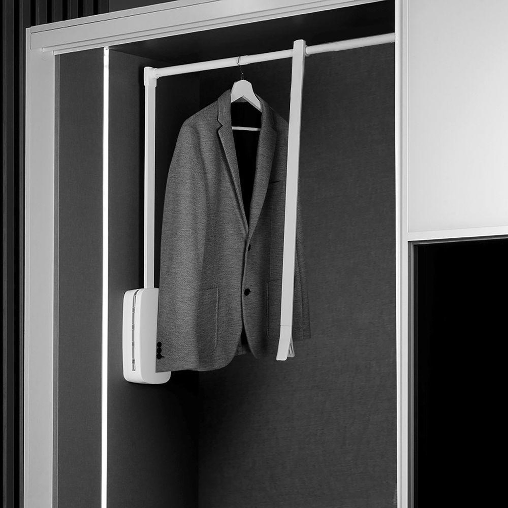 EMUCA SRL Penderie rabattable pour armoire Sling, 832 - 1150 mm, Chromé