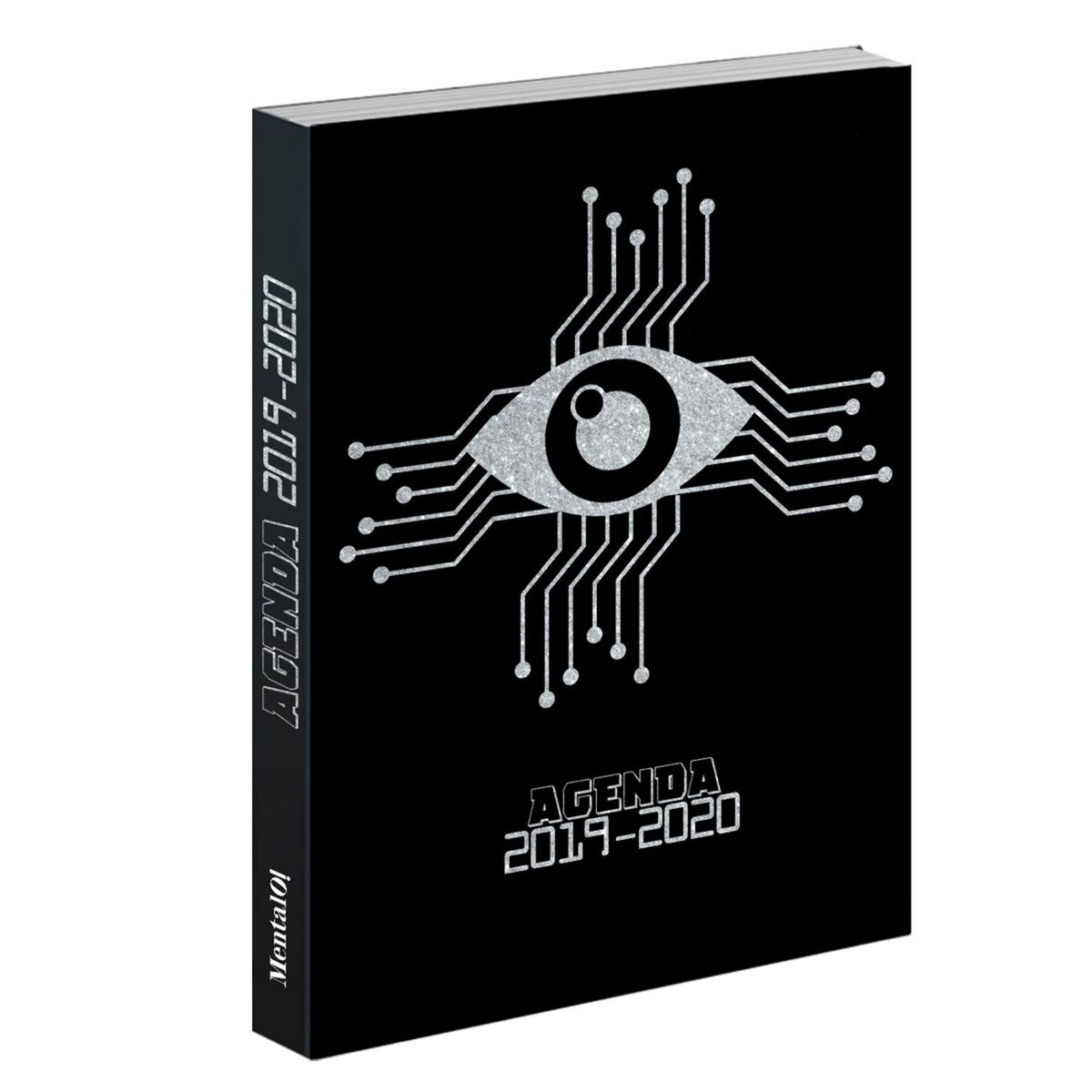  Agenda scolaire journalier 320 pages - couverture cartonnée molletonée - Metalik noir et gris oeil 2019-2020