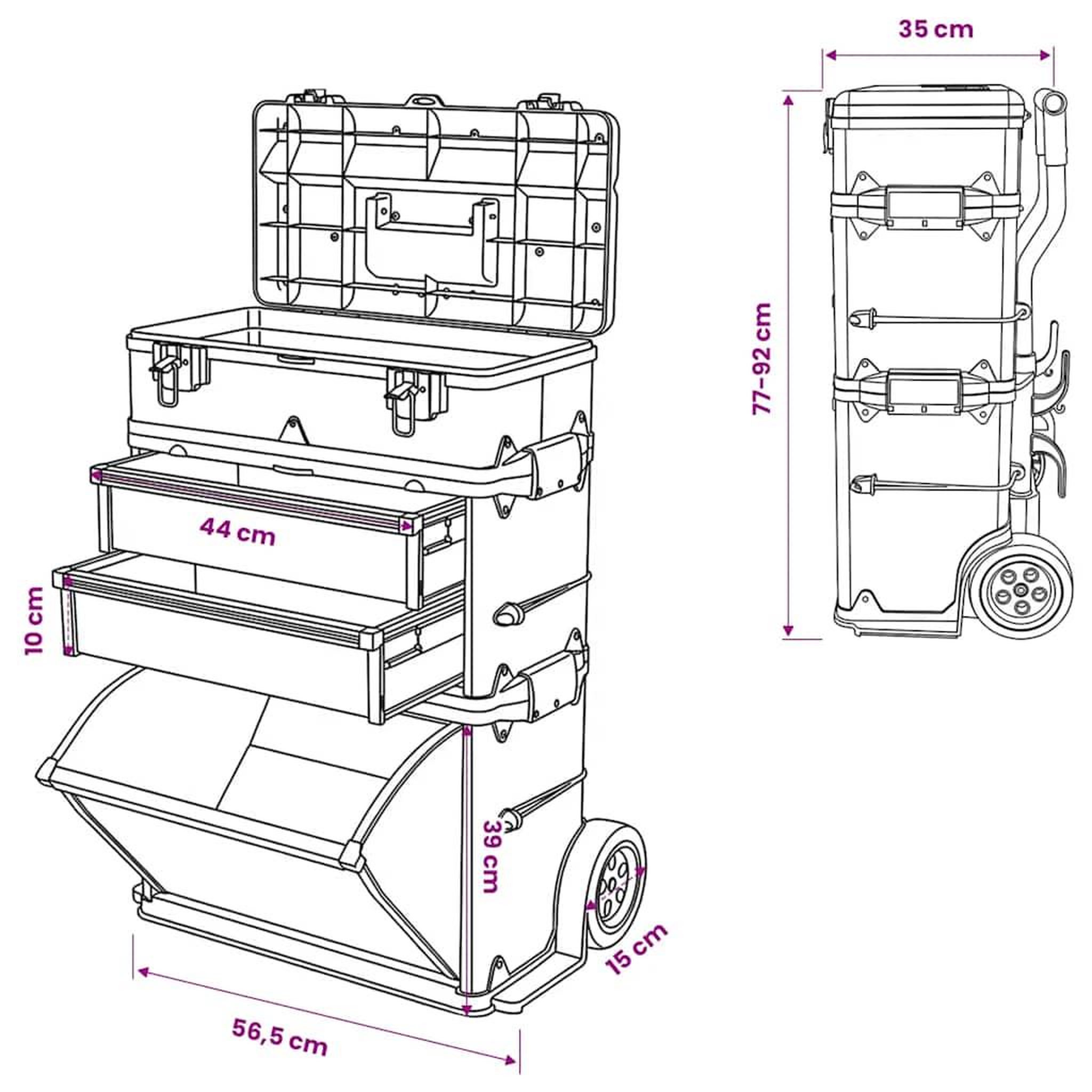 Voir la diapositive 6 : VIDAXL Boîte a outils 3 parties