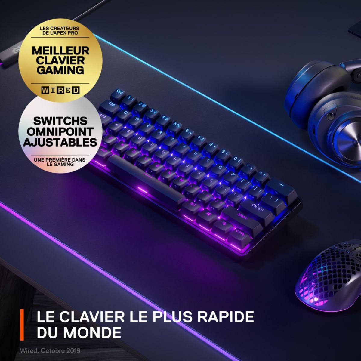 STEEL SERIES Clavier gamer sans fil APEX PRO MINI WIRELESS FR