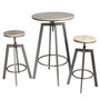 Voir la diapositive 1 : The Home Deco Factory Table haute avec tabourets design industriel Aria - 2 Personnes - Noir