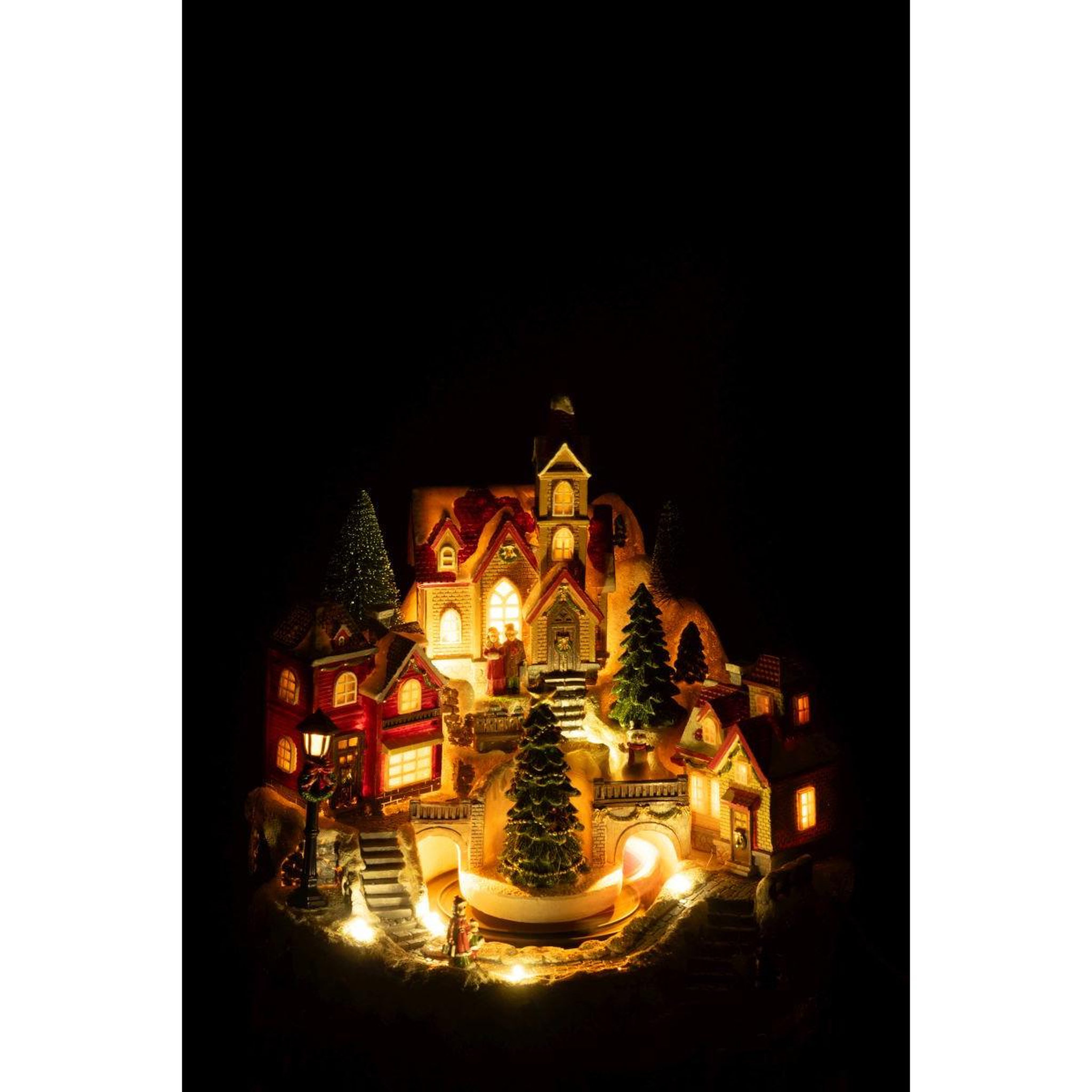 Voir la diapositive 5 : J-LINE Village de noël  train  28cm multicolore