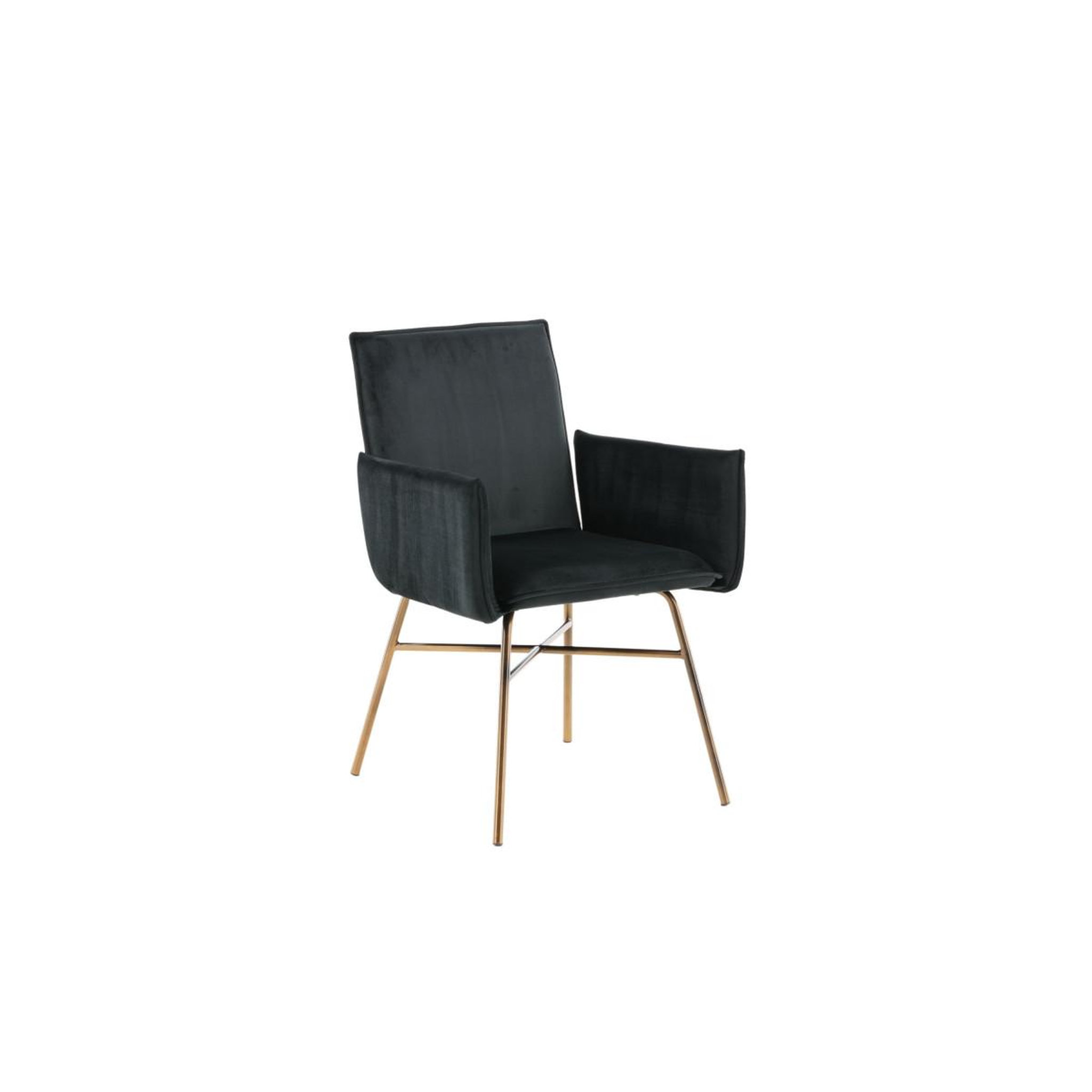 Voir la diapositive 4 : Paris Prix Chaise design en velours  petra  87cm noir & cuivre