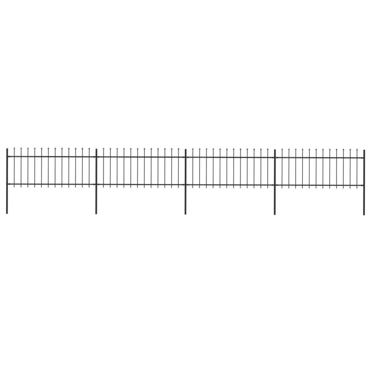 VIDAXL Cloture de jardin avec dessus en lance Acier 6,8x0,8 m Noir