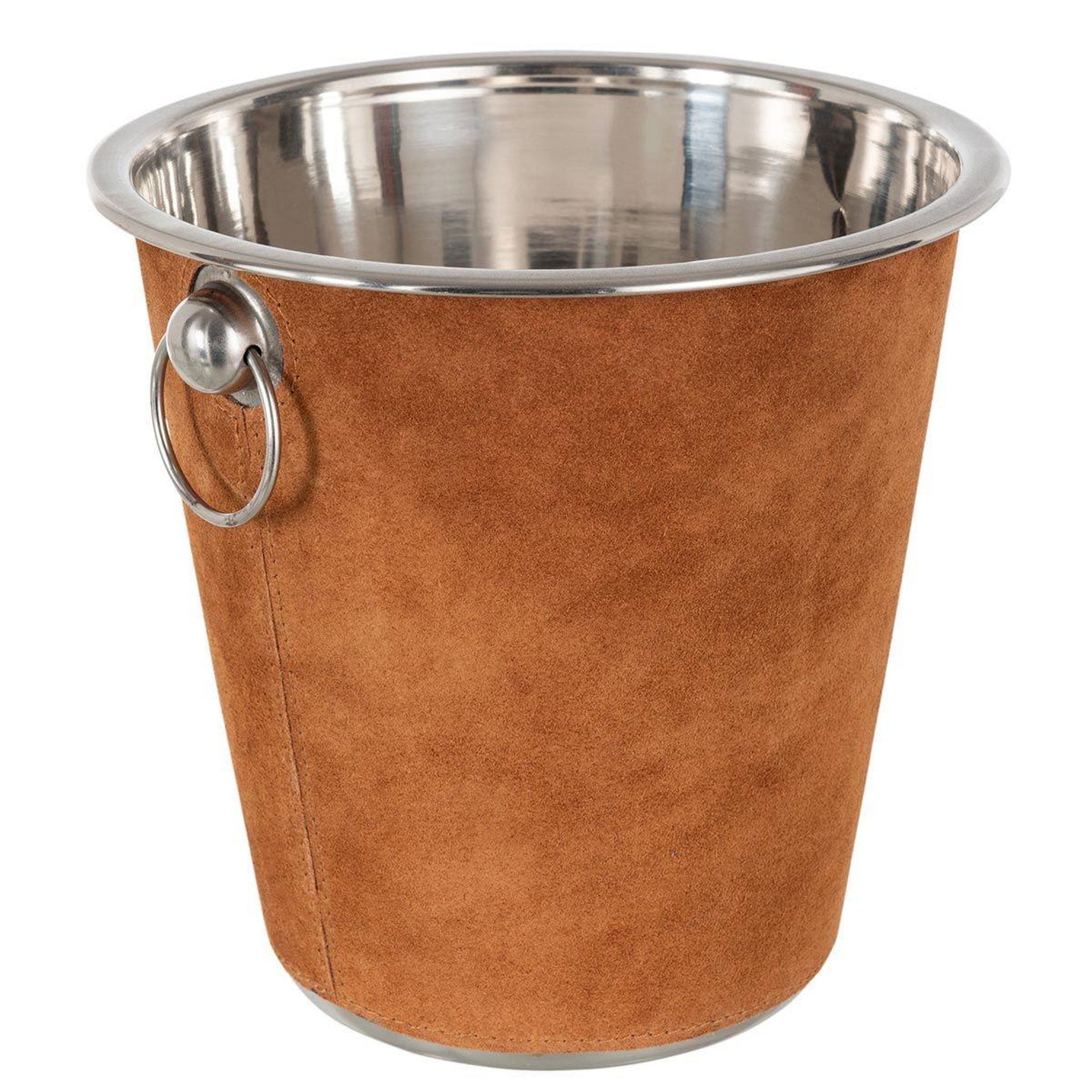 J-LINE Seau à glace rond design  tortu  21cm cognac