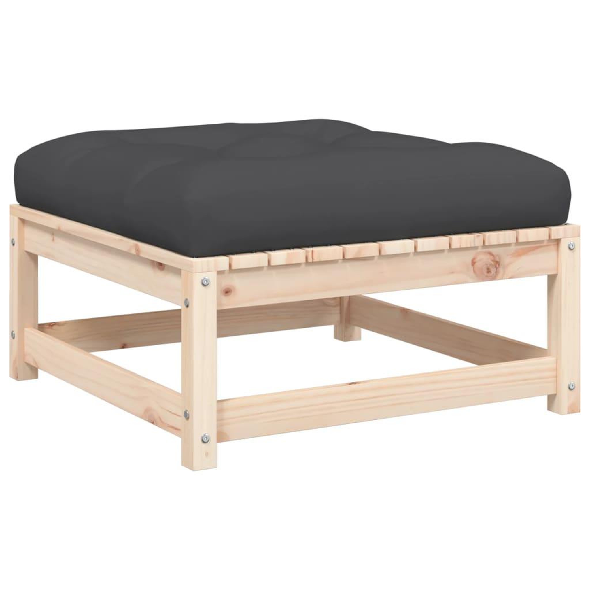 Voir la diapositive 5 : VIDAXL Repose-pieds de jardin avec coussins lot de 2 bois pin massif