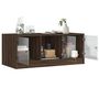 Voir la diapositive 5 : VIDAXL Table basse avec portes en verre chene marron 102x50x42 cm