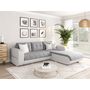 Voir la diapositive 1 : Canapé d'angle droit convertible CLELIA, 4 places, tissu microfibre gris PU blanc ou noir