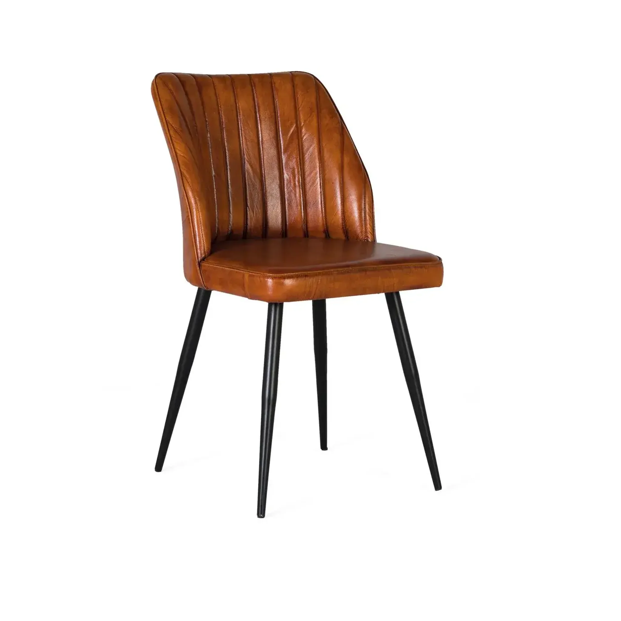 GINER Y COLOMER SL Chaise en cuir 47 cm style vintage moderne