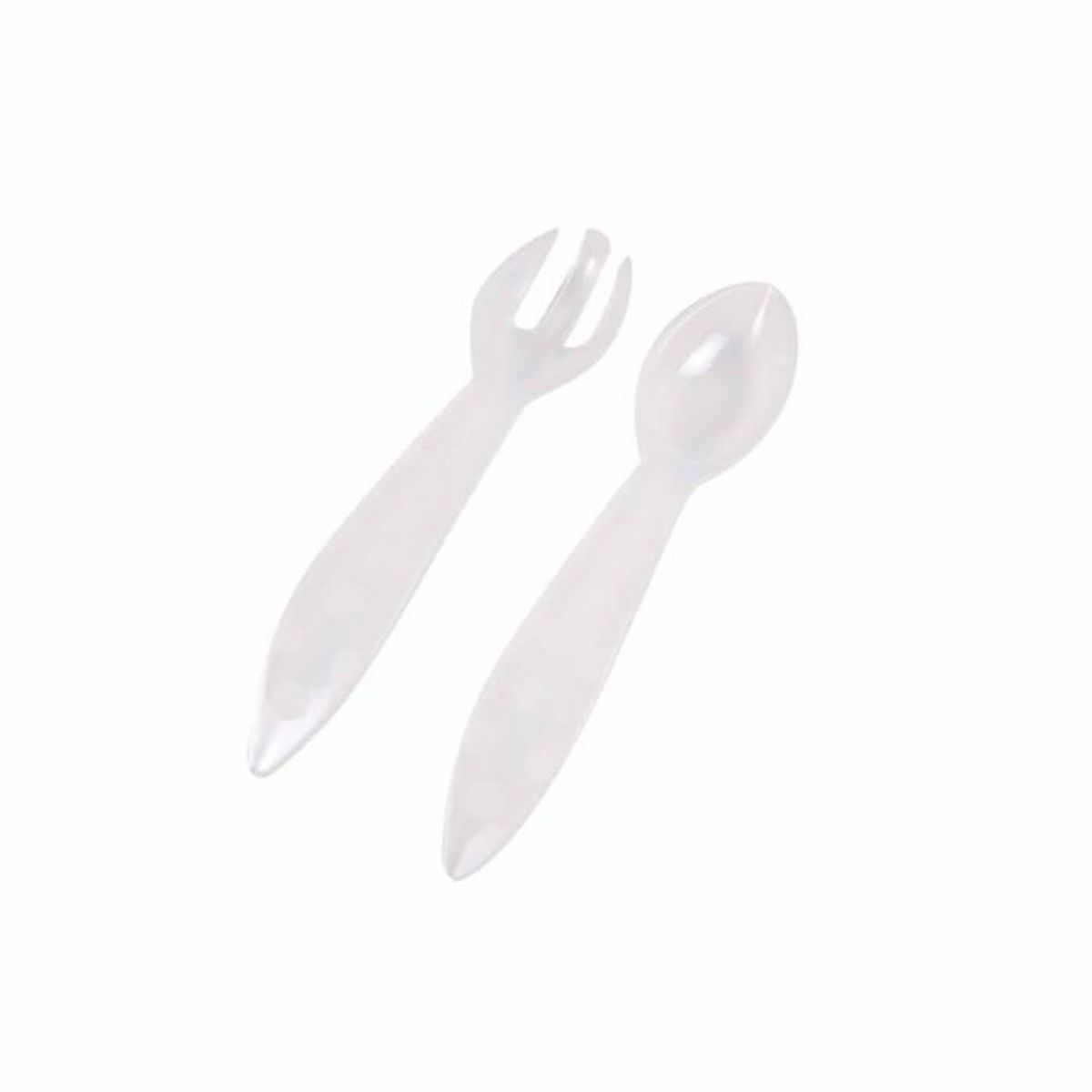 Paris Prix Set de 2 Couverts Bébé  Cuillère & Fourchette  13cm Transparent