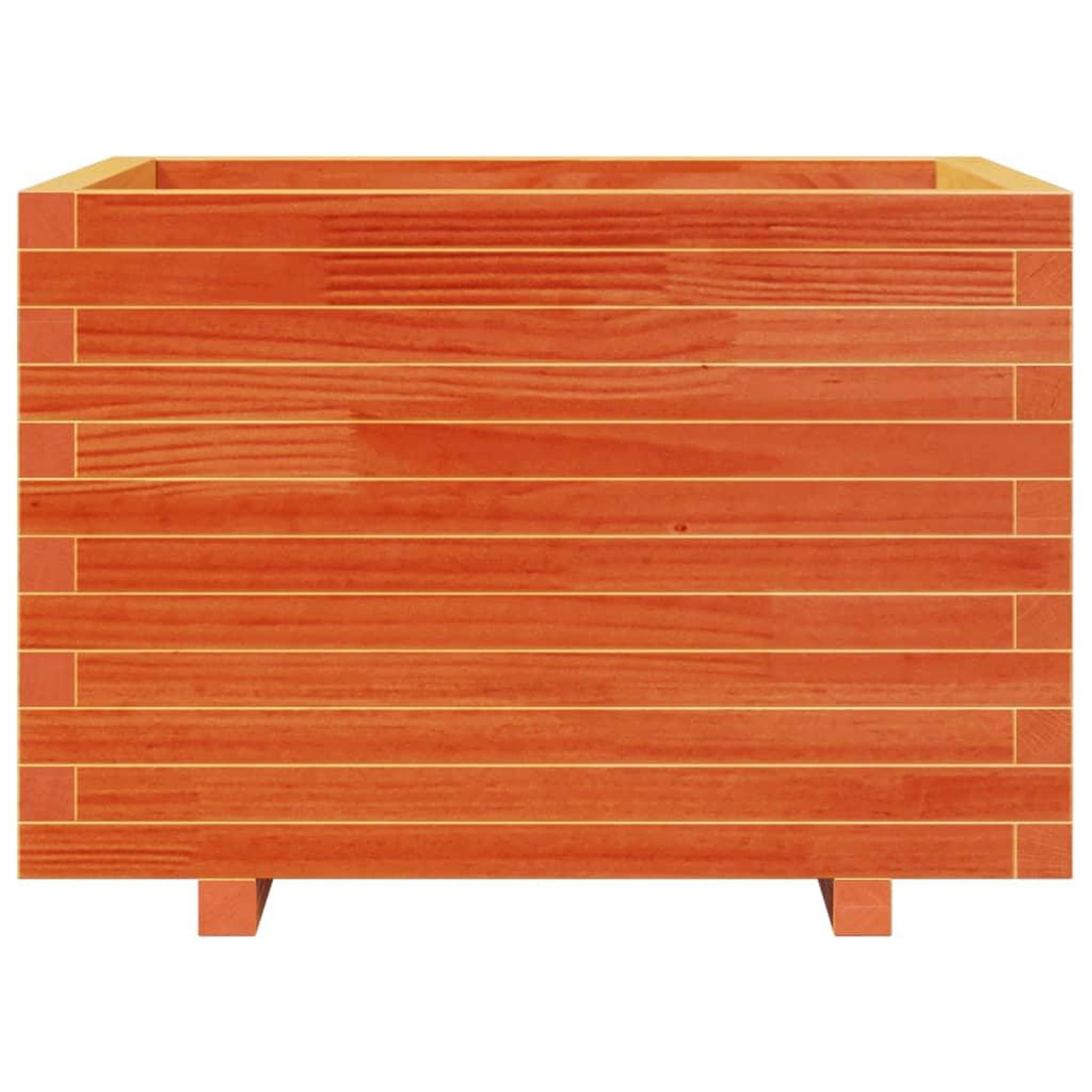 Voir la diapositive 5 : VIDAXL Jardiniere cire marron 70x70x49,5 cm bois de pin massif