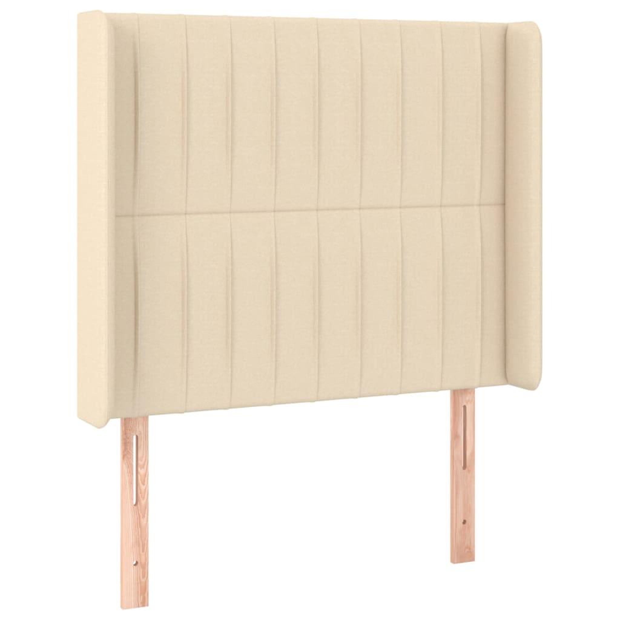 Voir la diapositive 2 : VIDAXL Tete de lit avec oreilles Creme 103x16x118/128 cm Tissu