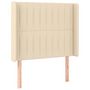Voir la diapositive 2 : VIDAXL Tete de lit avec oreilles Creme 103x16x118/128 cm Tissu