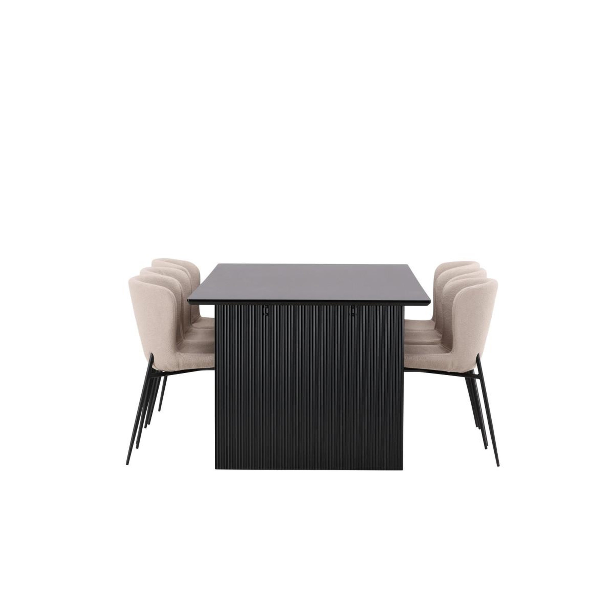 Voir la diapositive 3 : Paris Prix Ensemble table à manger & 6 chaises  vail & modesto  200cm noir & beige