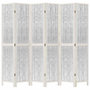 Voir la diapositive 4 : VIDAXL Cloison de separation 6 panneaux blanc bois de paulownia massif