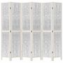 Voir la diapositive 4 : VIDAXL Cloison de separation 6 panneaux blanc bois de paulownia massif