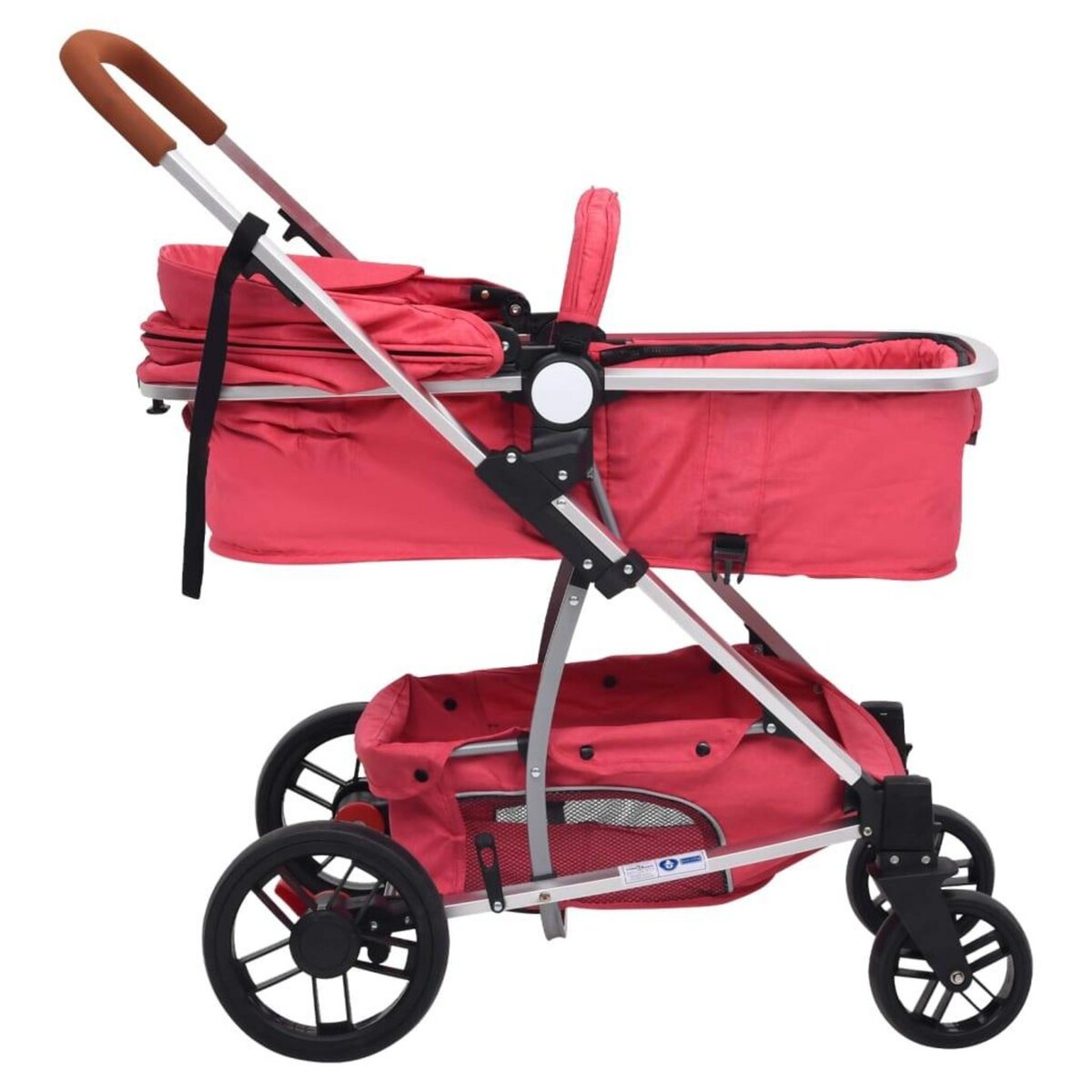 VIDAXL Poussette pour bebe 3-en-1 Rouge Aluminium