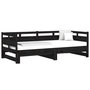 Voir la diapositive 3 : VIDAXL Lit coulissant sans matelas noir 2x(90x190) cm