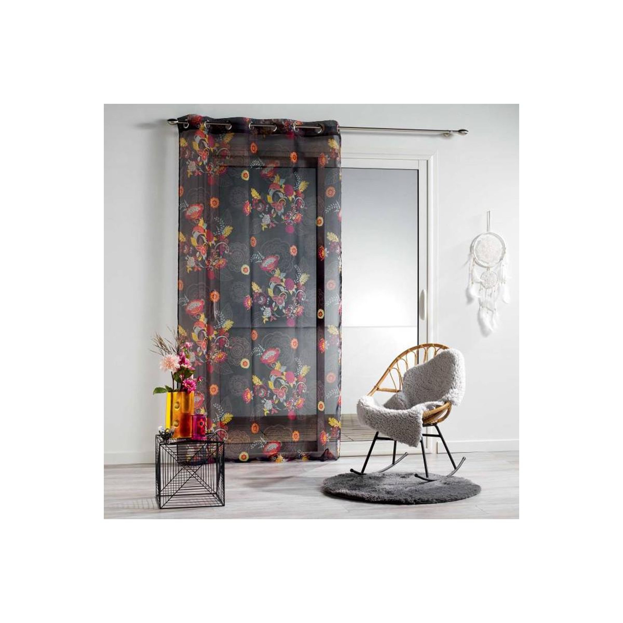 Douceur d'Intérieur Rideau voilage imprimé  botania  140x240cm multicolore