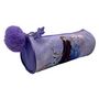 Voir la diapositive 3 : Trousse scolaire avec pompon polyester mauve REINE DES NEIGES DISNEY