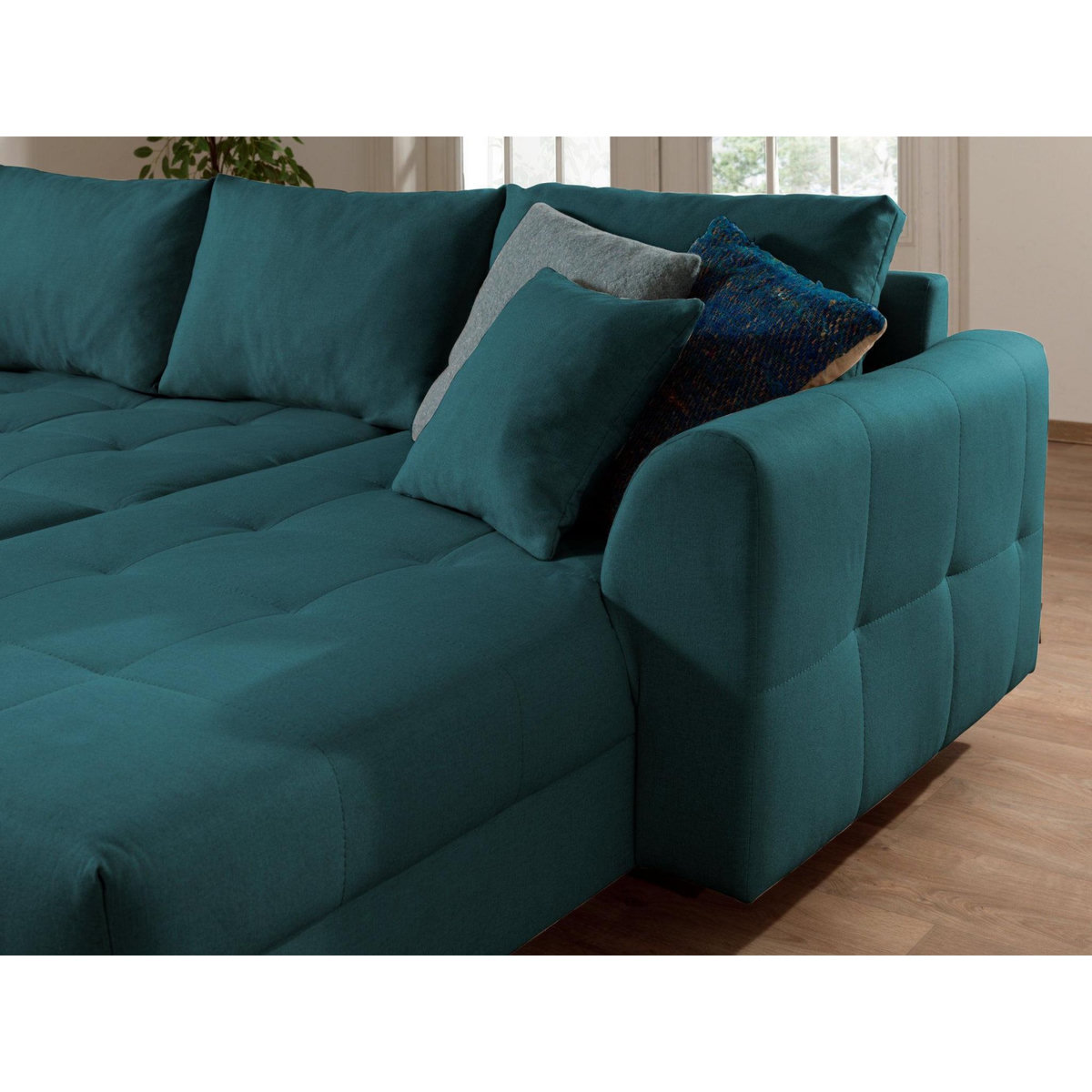 LISA DESIGN Rune - canapé panoramique avec pouf d'appoint - 7 places - style scandinave - gauche