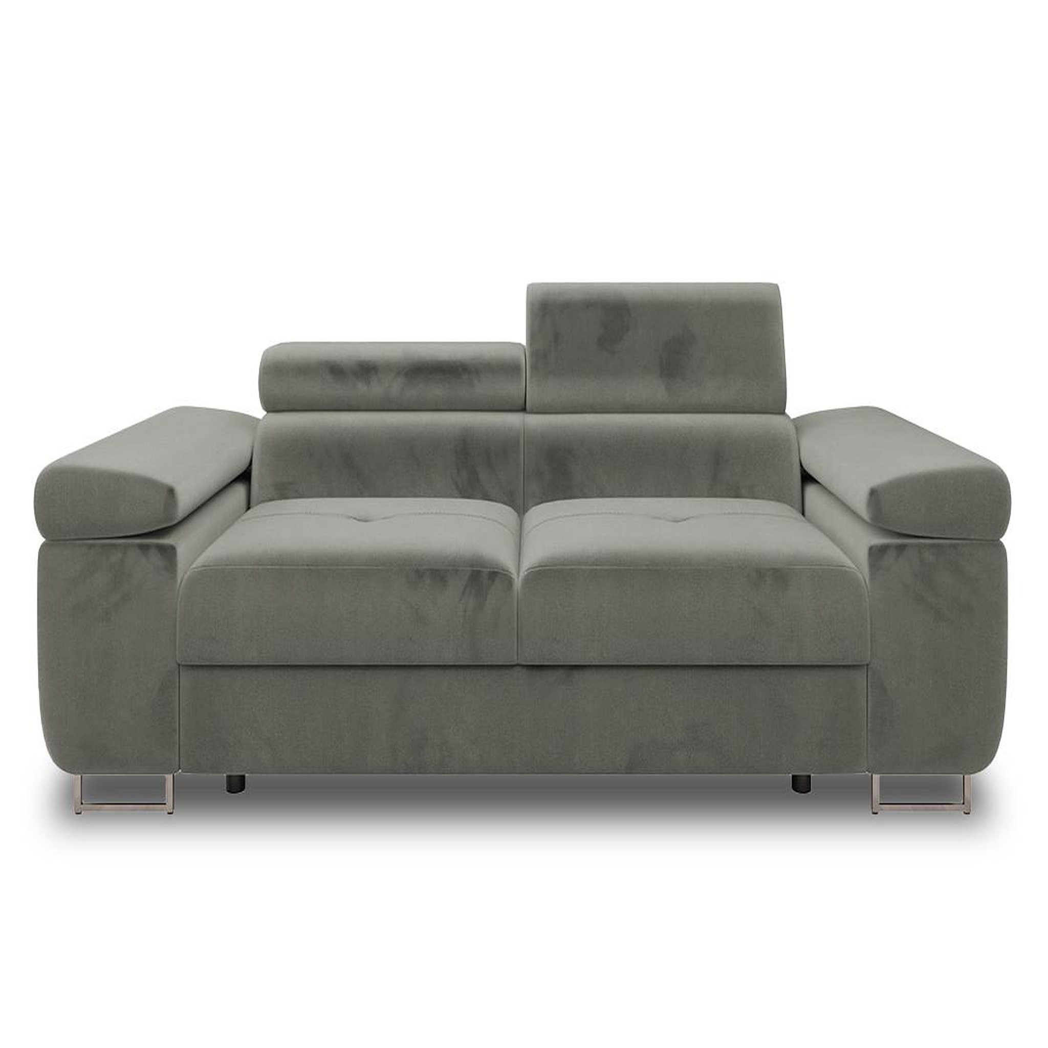 Voir la diapositive 1 : BEST MOBILIER Pablo - canapé droit 2 places avec têtières ajustables - en velours
