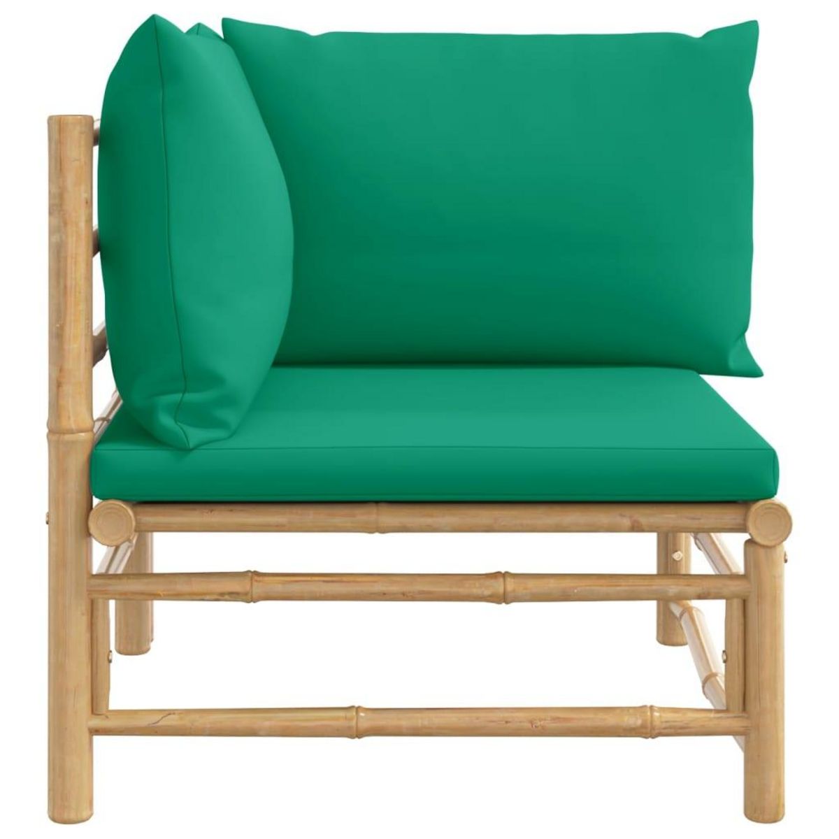 VIDAXL Canape d'angle de jardin avec coussins vert bambou