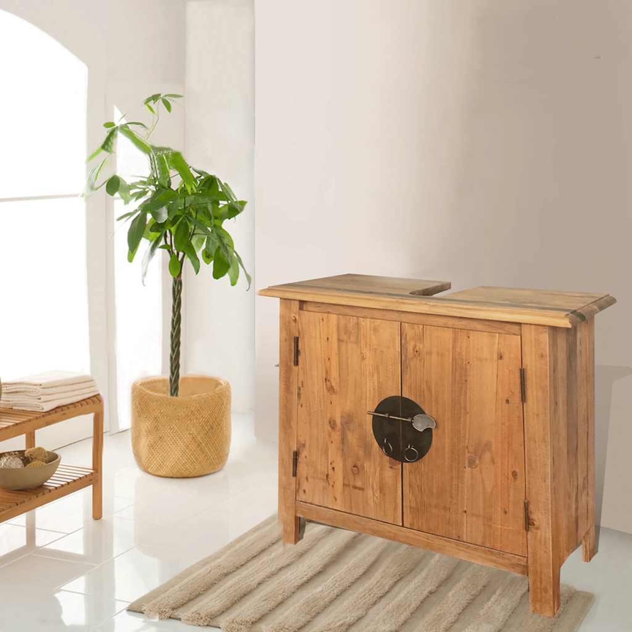 Voir la diapositive 2 : VIDAXL Mobilier de salle de bain bois de pin massif