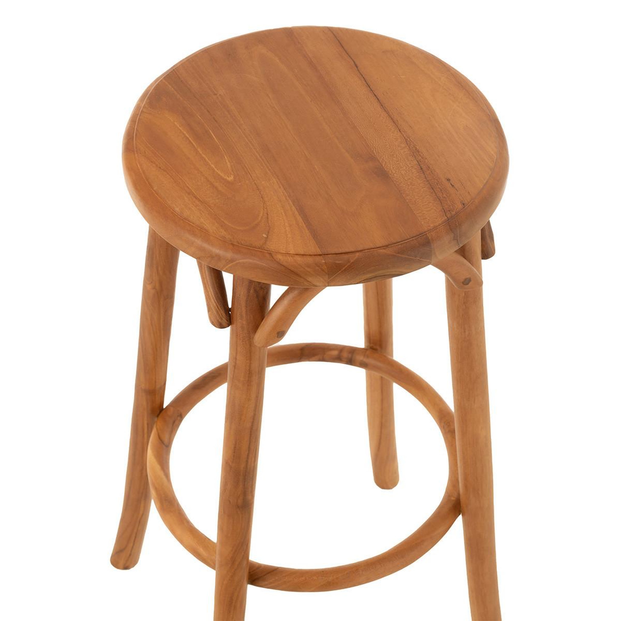 Voir la diapositive 3 : J-LINE Tabouret de bar en teck  ali  75cm naturel